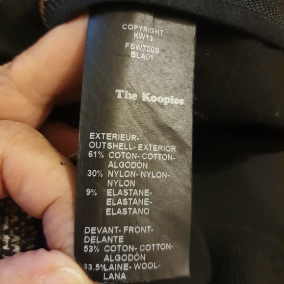 THE KOOPLES SPORT Sweatshirt Jumper Wool Cotton Black Woven Side Zip Small - Picture 8 of 8